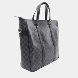 Pre Owned Louis Vuitton Tadao Black Damier Graphite Tote Bag