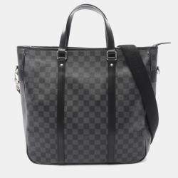 Pre Owned Louis Vuitton Tadao Black Damier Graphite Tote Bag