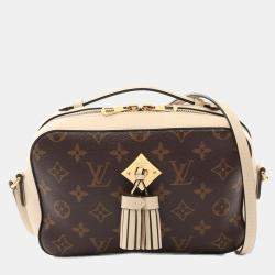 Pre Owned Louis Vuitton Saintonge Brown Monogram Leather Shoulder Bag