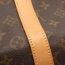 Louis Vuitton Keepall 55 Brown Monogram Leather Travel Bag 