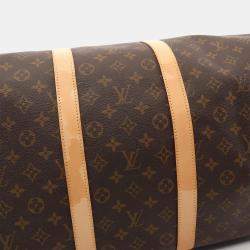 Louis Vuitton Keepall 55 Brown Monogram Leather Travel Bag 
