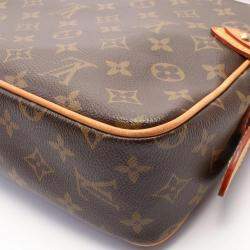 Pre Owned Louis Vuitton Hudson PM Brown Monogram Canvas Shoulder Bag

