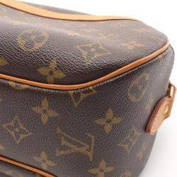 Pre Owned  Louis Vuitton Blois Brown Monogram Leather Shoulder Bag 