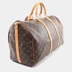 Louis Vuitton Keepall Bandouriere 50 Monogram Leather Travel Bag 