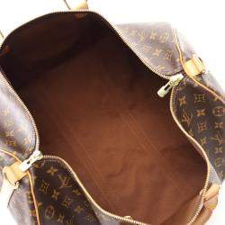 Louis Vuitton Keepall Bandouriere 50 Monogram Leather Travel Bag 