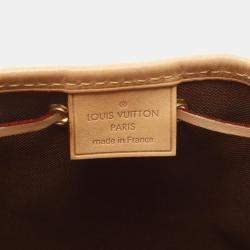 Pre Owned Louis Vuitton Nano Noe Brown Monogram Drawstring Bag 