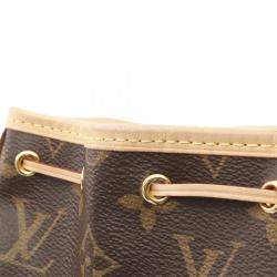 Pre Owned Louis Vuitton Nano Noe Brown Monogram Drawstring Bag 