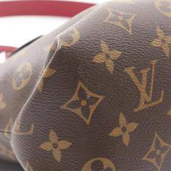 Pre Owned Louis Vuitton Lie de Vin Flower Zipped PM Monogram Canvas Shoulder Bag 