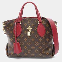 Pre Owned Louis Vuitton Lie de Vin Flower Zipped PM Monogram Canvas Shoulder Bag 