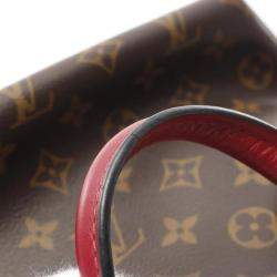 Pre Owned Louis Vuitton Lie de Vin Flower Zipped PM Monogram Canvas Shoulder Bag 