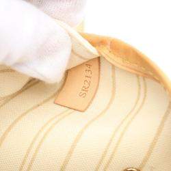 Pre Owned Louis Vuitton Neverfull MM White Damier Azur Canvas Tote Bag