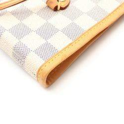 Pre Owned Louis Vuitton Neverfull MM White Damier Azur Canvas Tote Bag