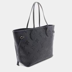 Pre Owned Louis Vuitton Neverfull MM Noir Monogram Empreinte Leather Tote Bag