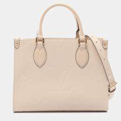 Pre Owned  Louis Vuitton On-The-Go PM Beige Monogram Empreinte Leather Handbag