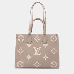 Louis Vuitton Beige Monogram Empreinte Leather On-The-Go MM 2-Way Tote