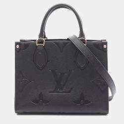 Pre Owned Louis Vuitton On-The-Go PM Black Monogram Empreinte Leather Bag