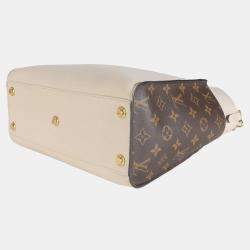Pre Owned Louis Vuitton Greige Calfskin Monogram On My Side MM bag