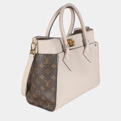 Pre Owned Louis Vuitton Greige Calfskin Monogram On My Side MM bag