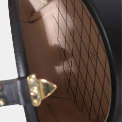 Pre Owned Louis Vuitton Black Beige Calfskin Petite Boite Chapeau bag