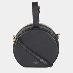 Pre Owned Louis Vuitton Black Beige Calfskin Petite Boite Chapeau bag