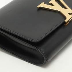 Louis Vuitton Black Leather Chain Louise GM Bag