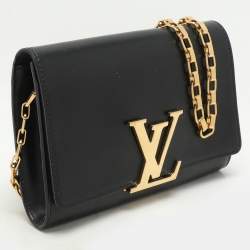 Louis Vuitton Black Leather Chain Louise GM Bag