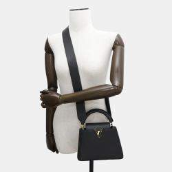 Louis Vuitton Noir Taurillon Leather Mini Capucines Bag