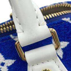 Louis Vuitton Blue/White Monogram Jacquard Velvet Speedy Bandouliere 20