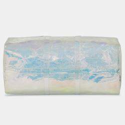 Louis Vuitton White Monogram Prism Keepall Bandouliere 50