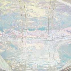 Louis Vuitton White Monogram Prism Keepall Bandouliere 50
