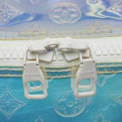 Louis Vuitton White Monogram Prism Keepall Bandouliere 50
