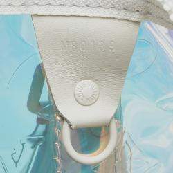 Louis Vuitton White Monogram Prism Keepall Bandouliere 50
