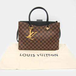 Pre Owned Louis Vuitton Riverside Noir Damier Canvas Leather Shoulder Bag
