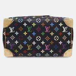 Louis Vuitton Speedy 30 Black Monogram Multicolor Canvas Top Handle Bag