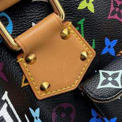 Louis Vuitton Speedy 30 Black Monogram Multicolor Canvas Top Handle Bag