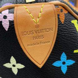 Louis Vuitton Speedy 30 Black Monogram Multicolor Canvas Top Handle Bag