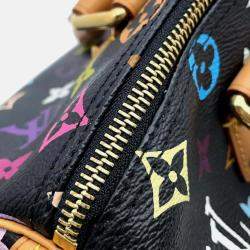 Louis Vuitton Speedy 30 Black Monogram Multicolor Canvas Top Handle Bag
