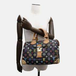 Louis Vuitton Speedy 30 Black Monogram Multicolor Canvas Top Handle Bag