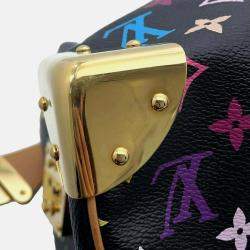 Louis Vuitton Speedy 30 Black Monogram Multicolor Canvas Top Handle Bag