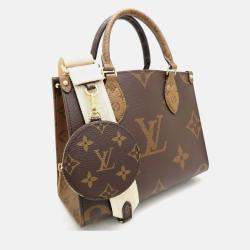 Pre Owned Louis Vuitton Onthego PM Brown Monogram Giant Reverse Canvas Tote Bag
