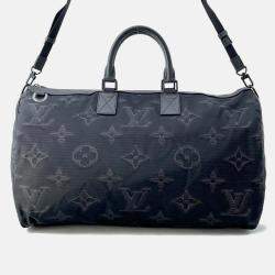Louis Vuitton Boston Bag 3D Monogram Keepall Bandouliere Reversible 50 Black