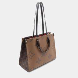 Louis Vuitton On The Go MM Brown Coated Canvas Leather Monogram Giant Tote Bag 