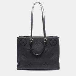 Louis Vuitton On The Go Gm Monogram Empreinte Noir Tote Bag Leather Black