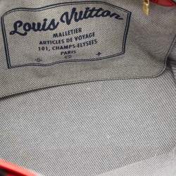 Louis Vuitton Blue/Red Denim Patchwork Neverfull MM Bag