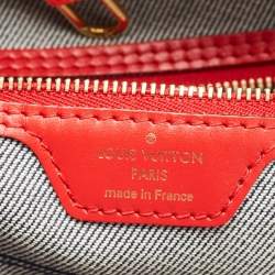 Louis Vuitton Blue/Red Denim Patchwork Neverfull MM Bag