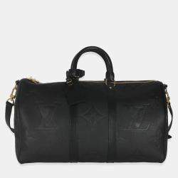 Louis Vuitton Black Monogram Empreinte Giant Keepall Bandouliere 45 bag