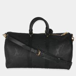 Louis Vuitton Black Monogram Empreinte Giant Keepall Bandouliere 45 bag
