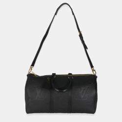 Louis Vuitton Black Monogram Empreinte Giant Keepall Bandouliere 45 bag