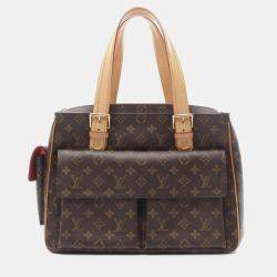 Pre Owned Louis Vuitton Multipli Cite Brown Monogram Canvas Top Handle Bag