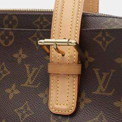Pre Owned Louis Vuitton Multipli Cite Brown Monogram Canvas Top Handle Bag